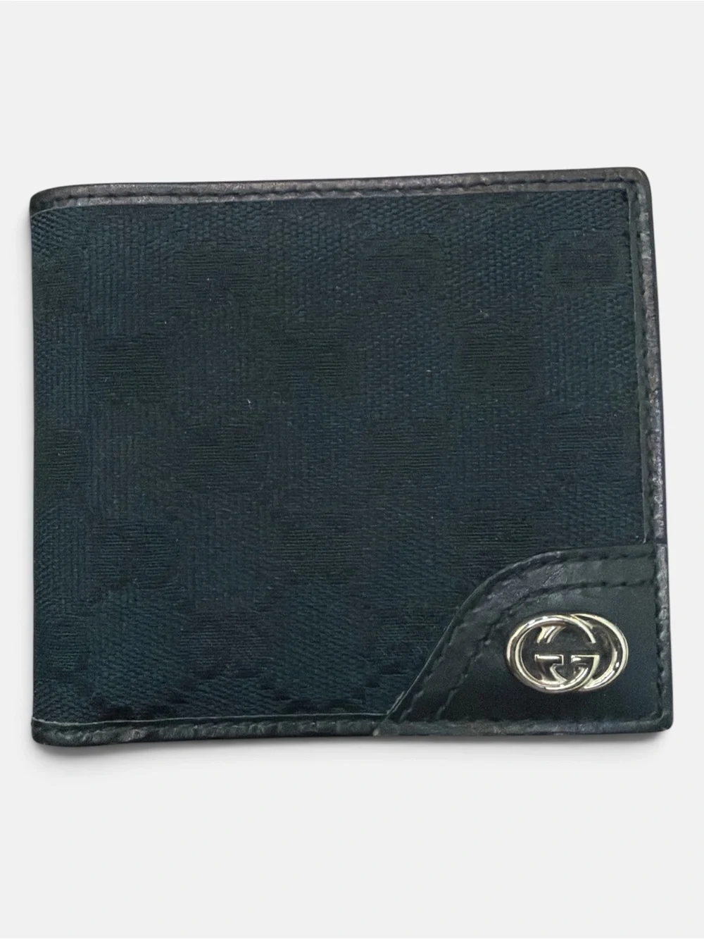 Gucci Monogram Canvas Black Men's Bi-Fold Wallet